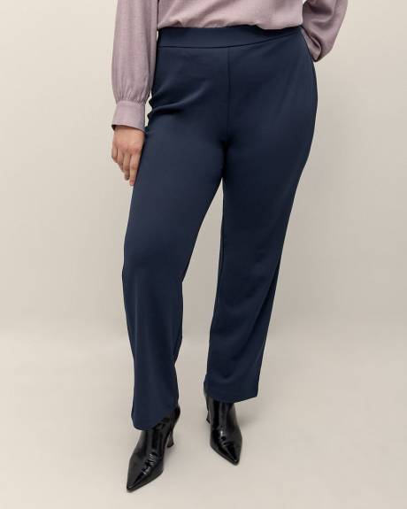 Pantalon à jambe semi-évasée en crêpe extensible