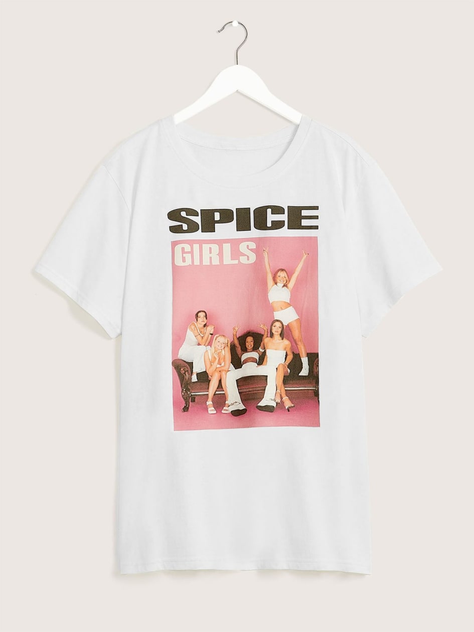 Crewneck License T-Shirt with Spice Girls Print