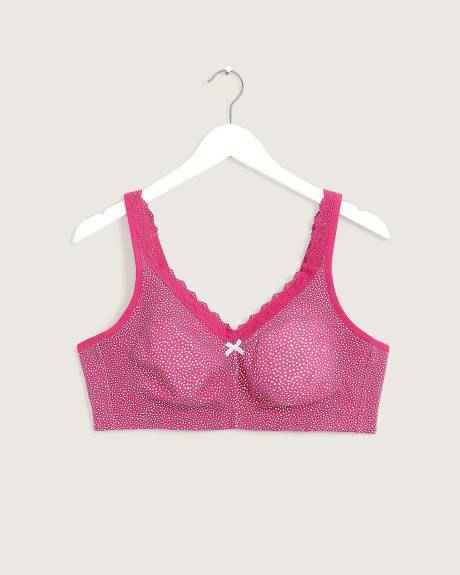 Dotted Cotton Soft Cup Wireless Bra - ti VOGLIO