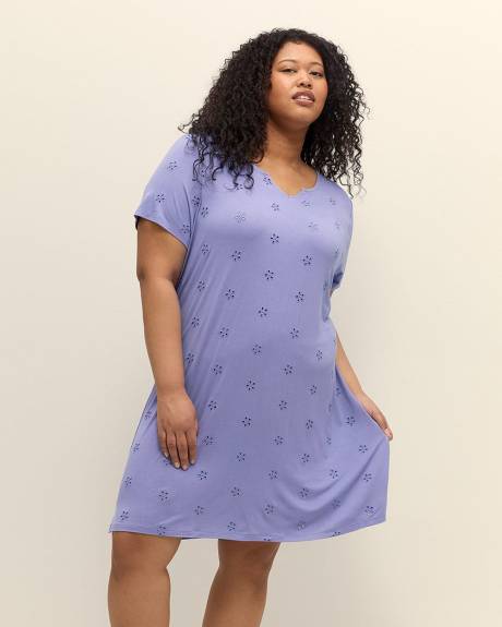 Chemise de nuit lavande à manches courtes - ti Voglio