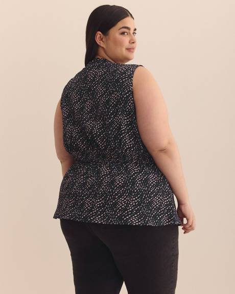Smocked Sleeveless Knit Top