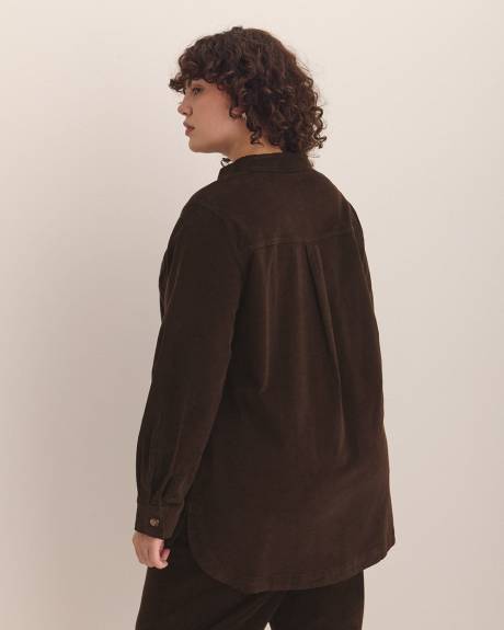 Corduroy Buttoned Down Shirt with Patch Pockets