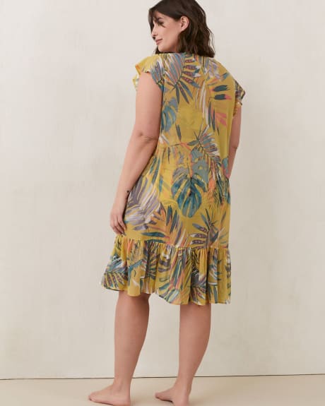 Beach Cover-Up Dress With Flutter Sleeves - In Every Story