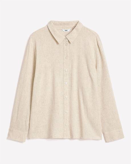 Chemisier en lin m&eacute;lang&eacute;