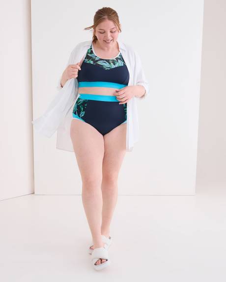 Culotte de maillot taille haute à panneaux contrastants - Active Zone