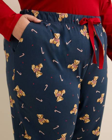 Ensemble-pyjama t-shirt à manches longues et pantalon à jambe droite à motif d'oursons - ti Voglio