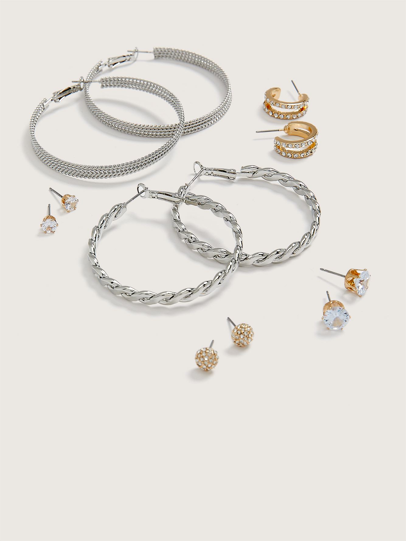 Assorted Studs and Hoop Earrings, Set of 6 Penningtons