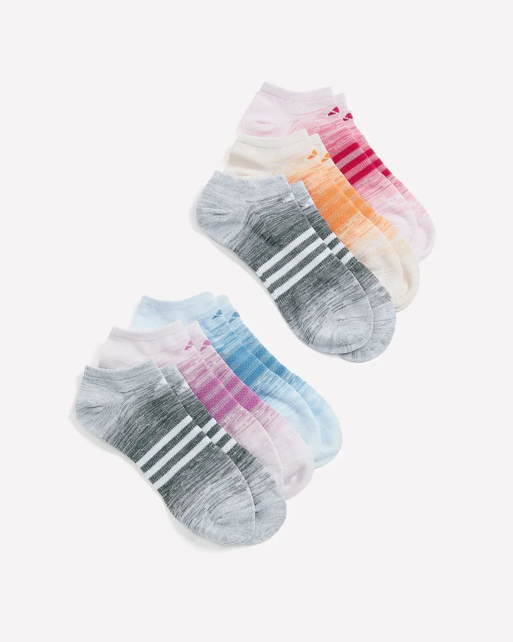 Ombre No-Show Ankle Socks, Set of 6 - adidas
