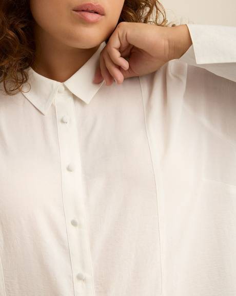 Long-Sleeve Long Tuxedo Shirt