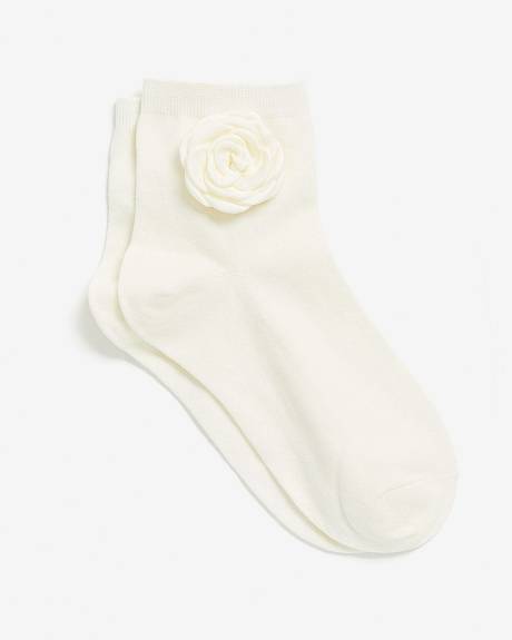 Ankle Socks with Satin Flower