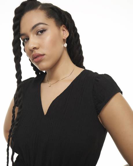 Black Tiered Midi Dress with High-Low Hem - Addition Elle