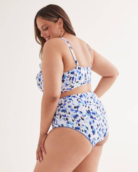Printed Ruffled Bikini Top