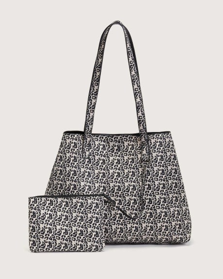 Printed Reversible Tote With Pouch - In Every Story