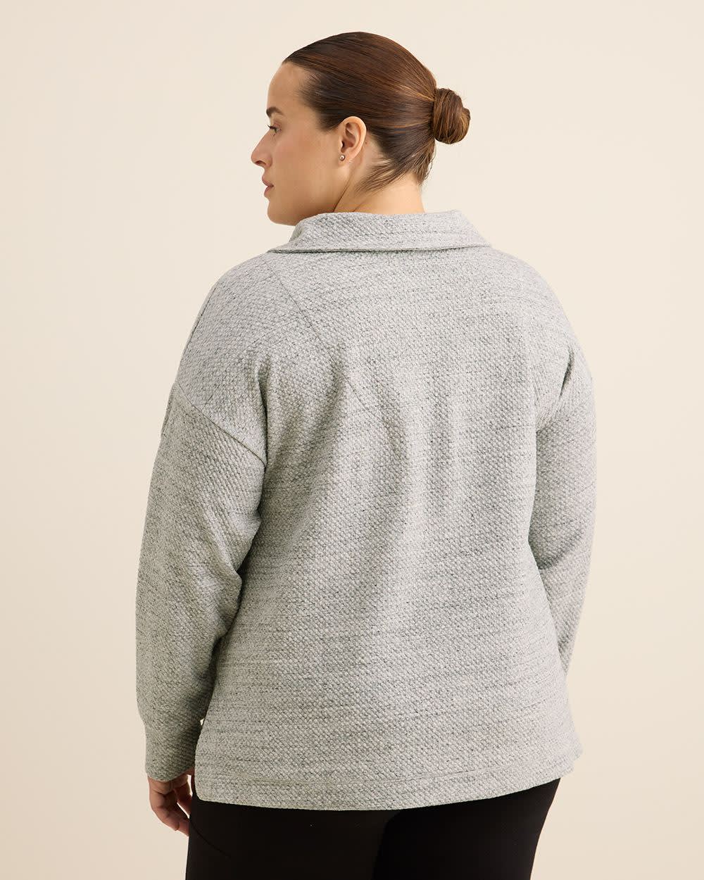 Pull texturé chiné avec col large - Active Zone Pull texturé chiné avec col large - Active Zone