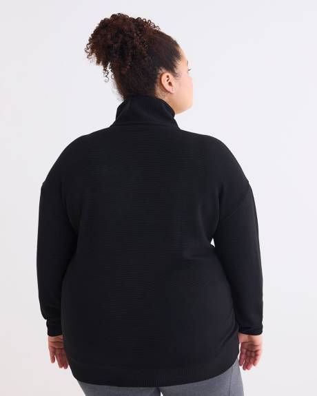 Sweatshirt côtelé à col cheminée - Active Zone