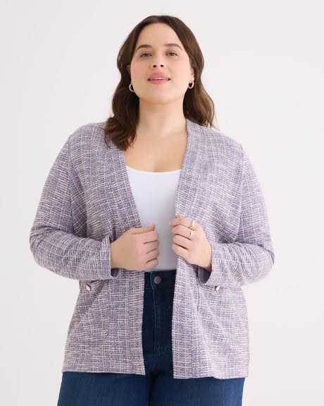 Long-Sleeve Knit Cardigan with Pockets