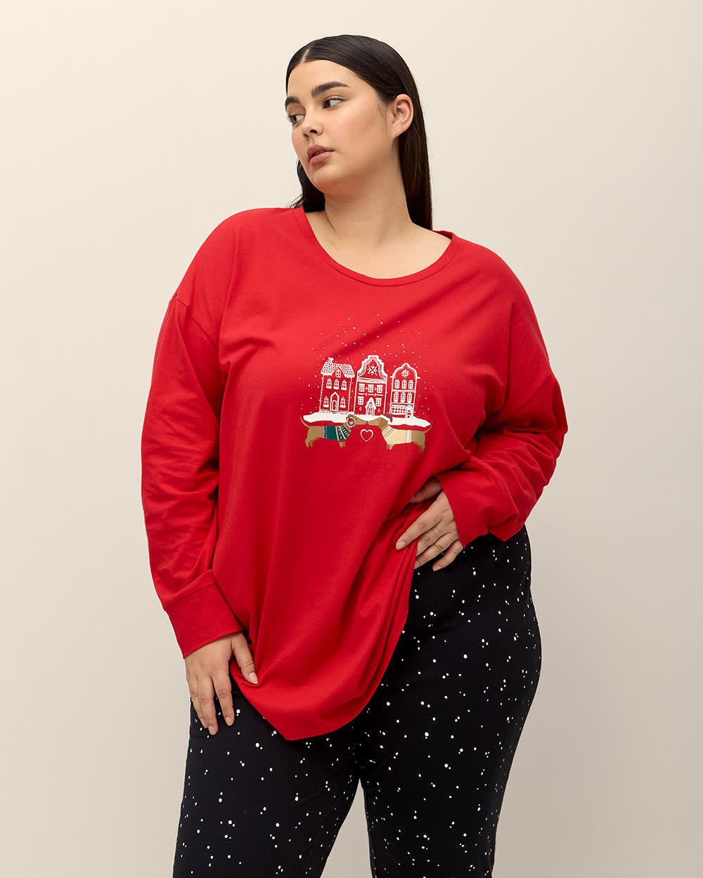 Teckel Knit Tunic Top and Legging Pyjama Set ti Voglio Penningtons