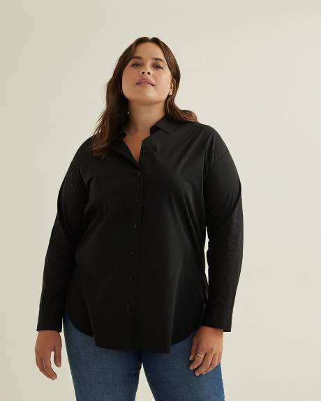 Black Buttoned Down Tunic Shirt