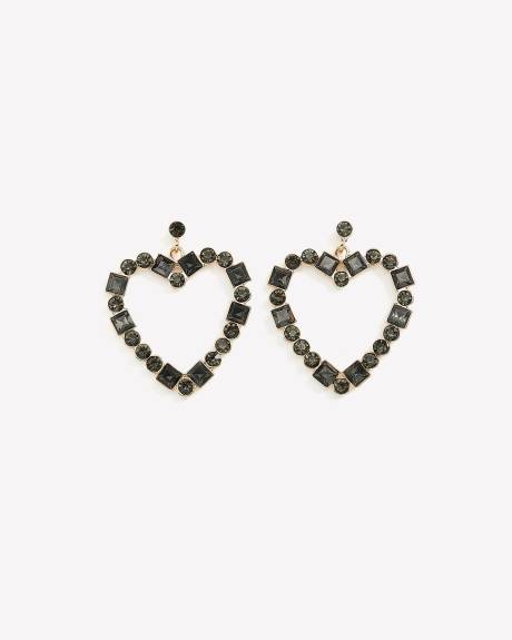 Heart Shape Stone Earrings
