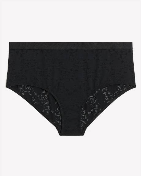Black Burnout Jacquard Full Brief - ti Voglio