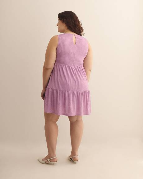 Textured Knit Sleeveless Swing Dress - Addition Elle