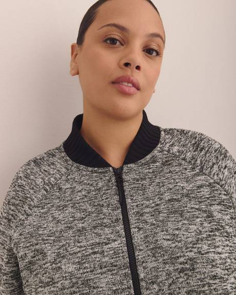 Long Bonded Fleece Bomber Jacket - Active Zone