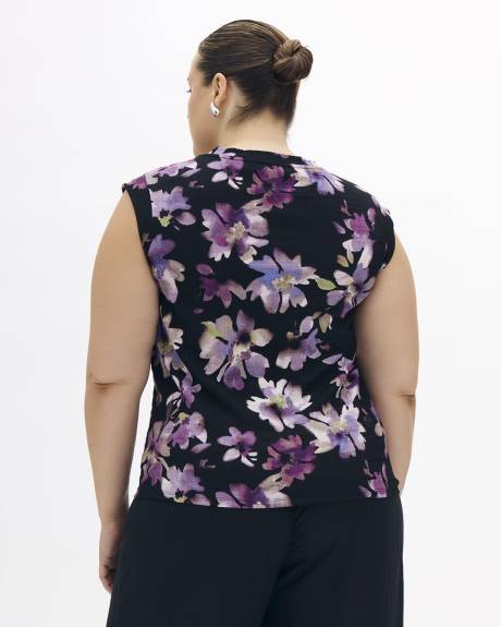 Floral Drop-Shoulder Textured Knit Top - Addition Elle