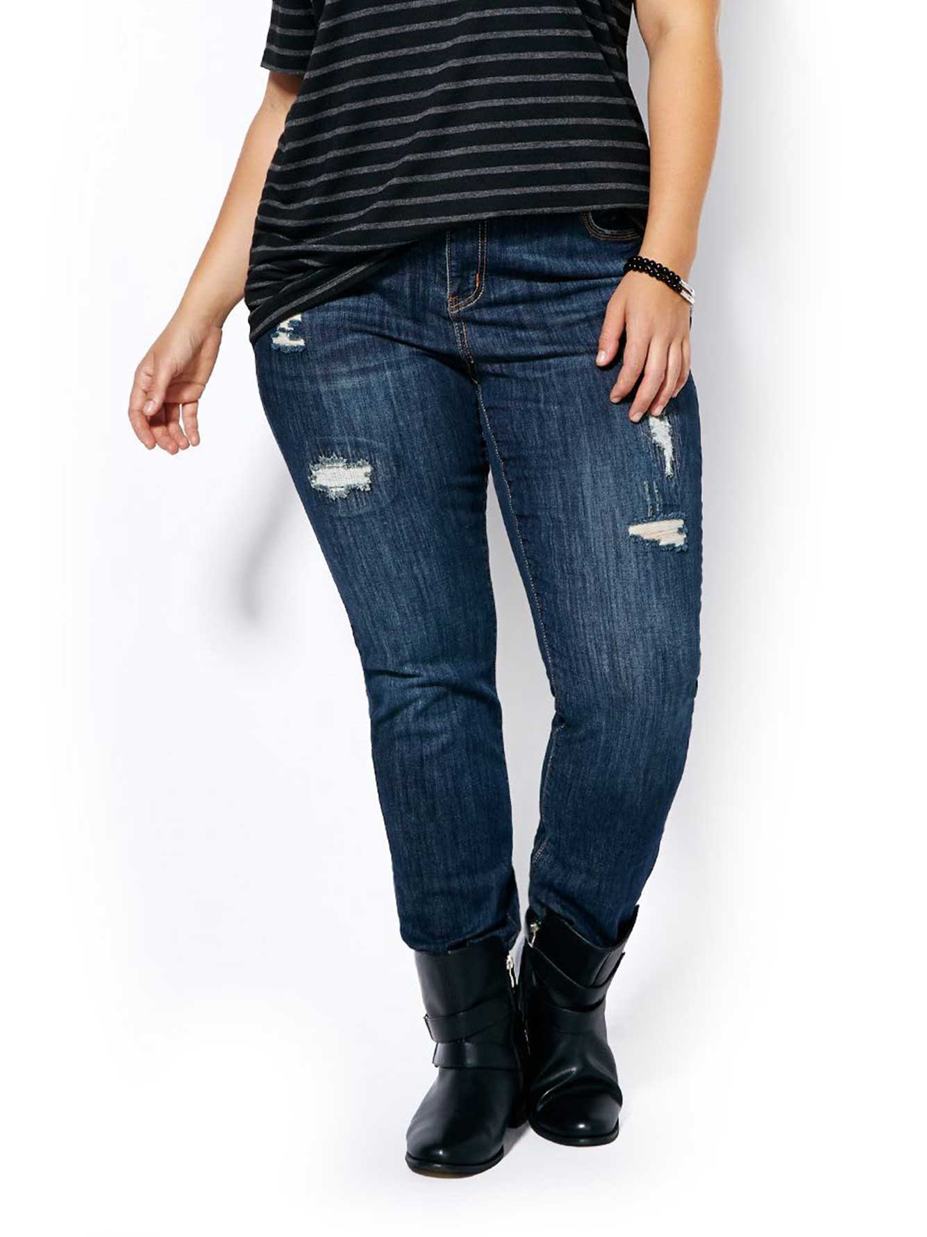 d/c JEANS Straight Fit Straight Leg Distressed Jean Penningtons