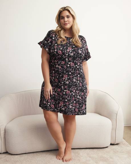 Chemise de nuit courte à manches courtes à volants - ti Voglio