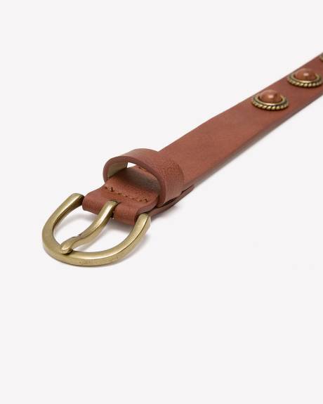 Cognac Western Denim Belt