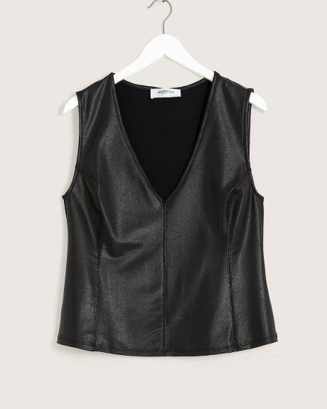 Black Sleeveless V-Neck Top - Addition Elle