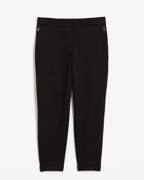 Black Essential Ponte de Roma Tapered-Leg Pant