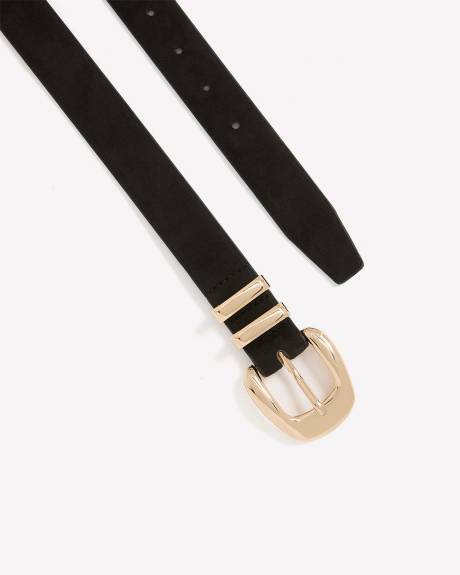 Ceinture noire suède synthétique