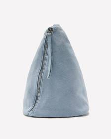 Sac &agrave; bandouli&egrave;re en su&egrave;de bleu-gris