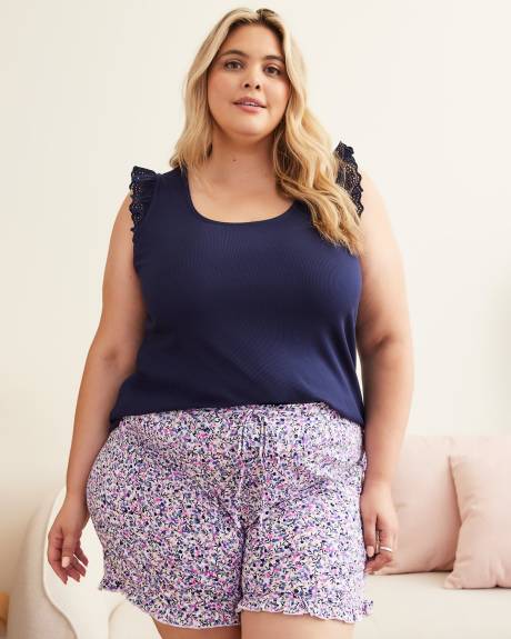 Camisole de pyjama avec petites manches à volants en dentelle - ti Voglio