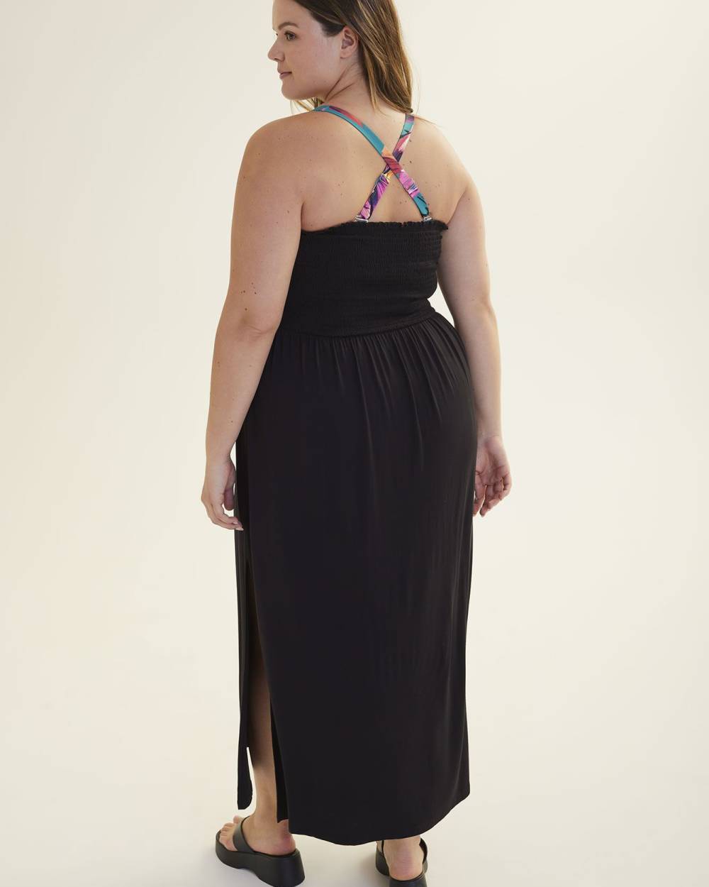 Maxi CoverUp Swim Dress with Smocked Top Penningtons