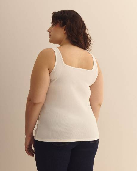 Square-Neck Ribbed Knit Tank Top - Addition Elle - PENN. Essentials