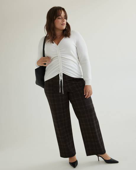 Plaid Essential Ponte de Roma Wide-Leg Pant