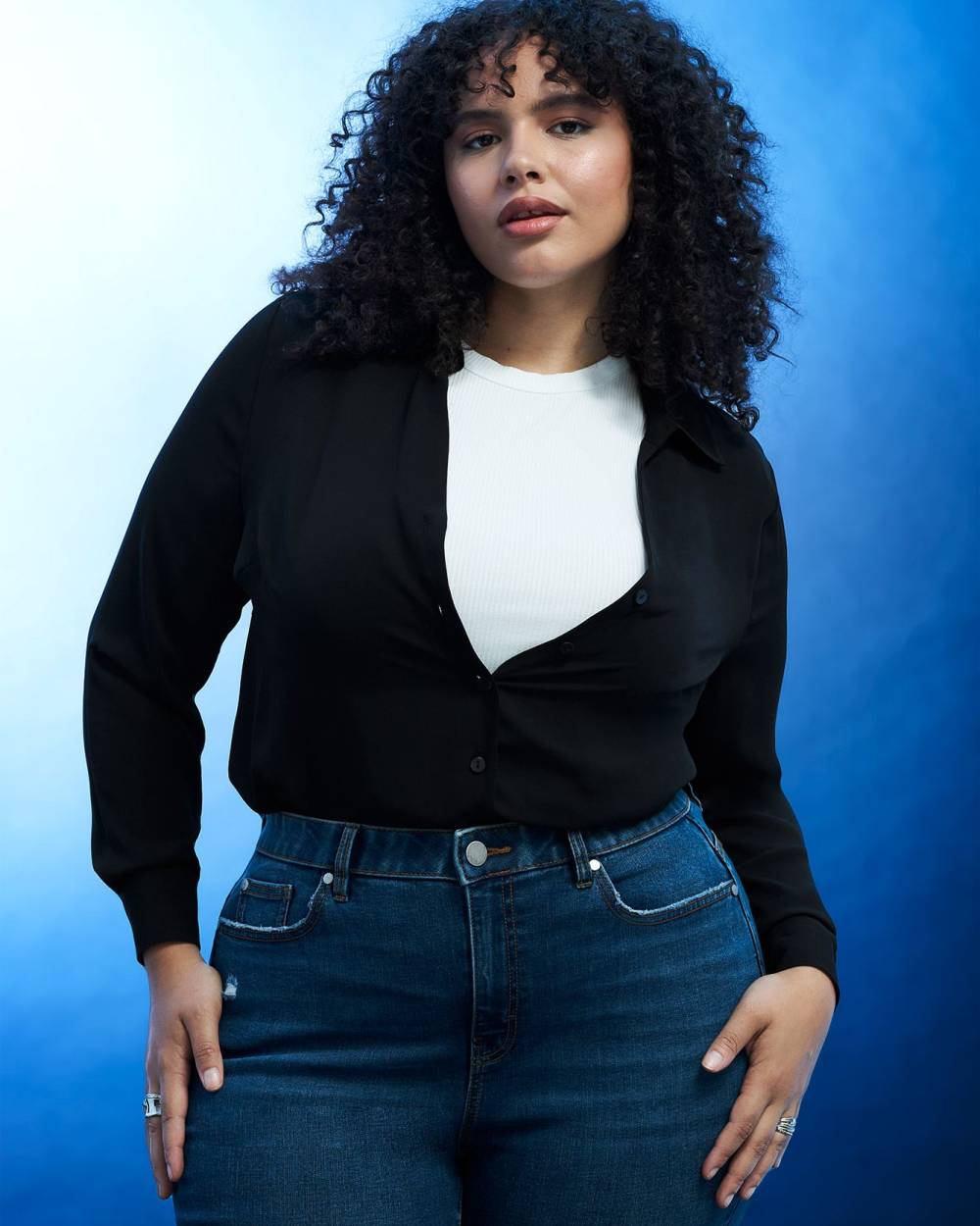 Responsible, Silky Buttoned Down Shirt - Addition Elle