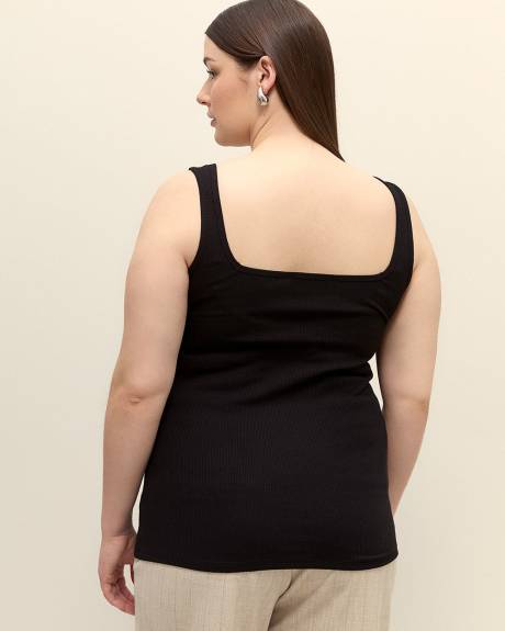 Square-Neck Ribbed Knit Tank Top - Addition Elle - PENN. Essentials