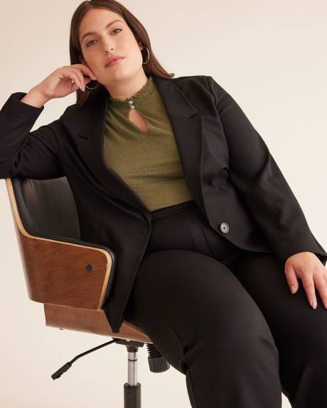 Black Ponte de Roma Jacket with Low Lapels