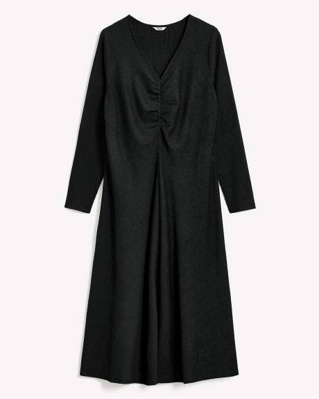 Robe mi-longue en tricot texturé