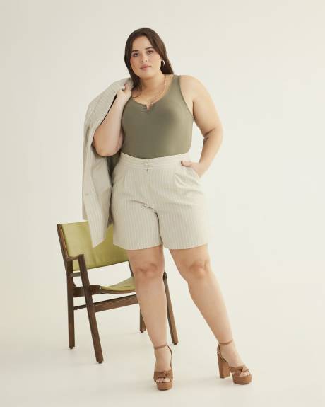 Striped Linen Blend Short