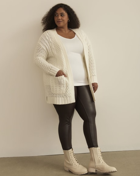 Open Tunic Cardigan with Front Pockets