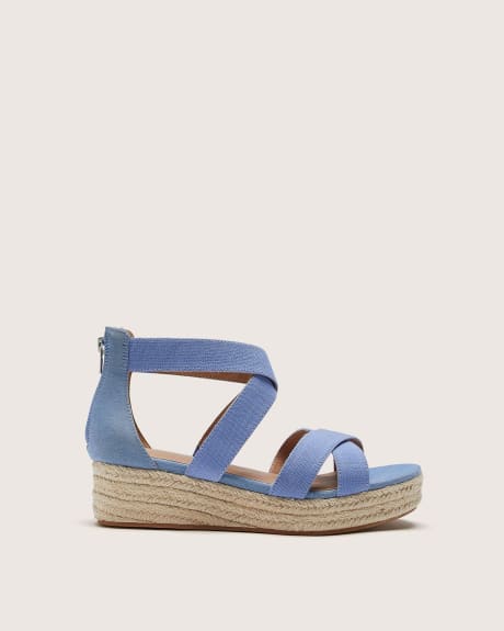 Extra Wide Width, Criss Cross Wedge Sandals