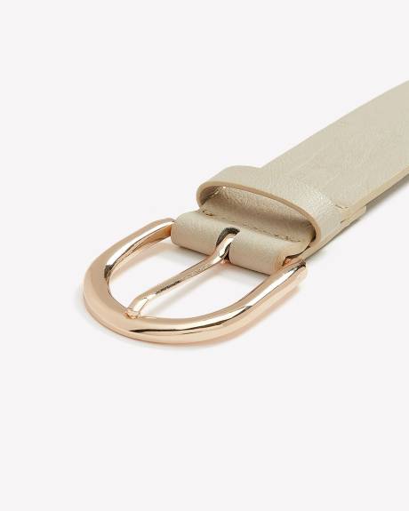 Off-White Belt with Golden Studs