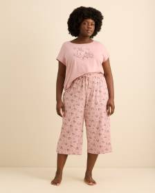 Bambi Pyjama Capri with Lace at Waistband - ti Voglio