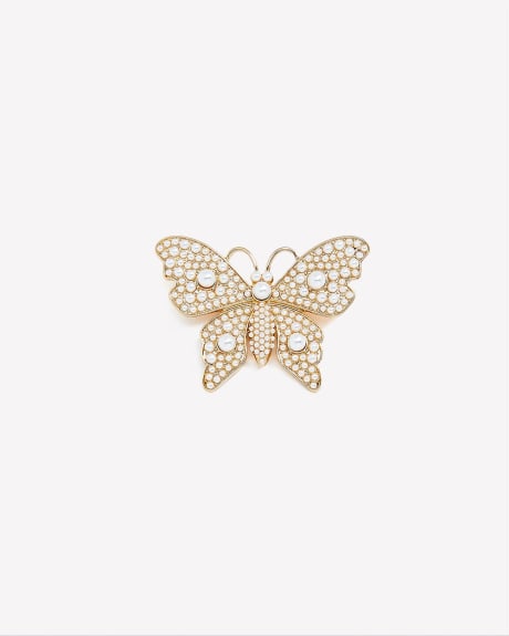 Broche en forme de papillon avec perles