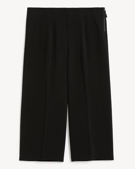 Black High-Waisted Wide-Leg Pant with Pleats - Addition Elle