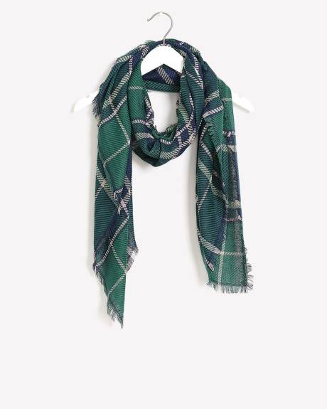 Foulard sergé léger à motif à carreaux traditionnel
